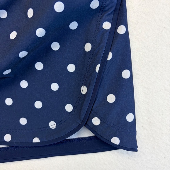 Share Lands' End Navy Blue White Polka-Dot Swim Skort Lined Shorts Size 14 - Picture 3 of 12